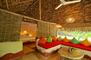 Luxury Tent, Patio, Beach View | Terrace/patio