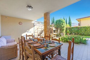 Family House, Multiple Bedrooms, 2 Bathrooms, Mountainside (Comfortable House Private Pool&LView) | Outdoor dining - Comfortable House With Pool&lovely View (Pescia)