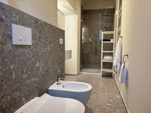Dusche, Haartrockner, Bidet, Handtücher