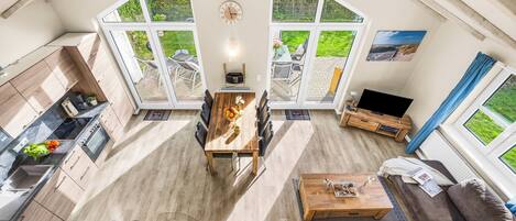 電視、壁爐、DVD 播放機