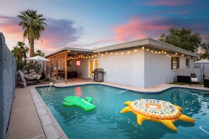 Outdoor pool - Sleeps 16! Luxury Phoenix Retreat Near Biltmore- Pool, Theater & Game Room. (Phoenix)