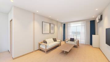 Mangrove One-Bedroom Pool Suite | Living area | 43-inch Smart TV with digital channels