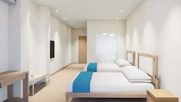 Ocean View Twin Room | Free minibar items, in-room safe, iron/ironing board, rollaway beds
