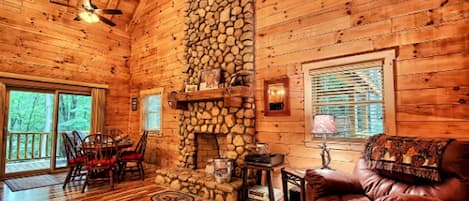 Televisión y chimenea