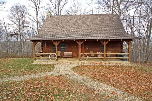 Exterior - Secluded Log Cabin Rental with a Hot Tub in the Hocking Hills, Ohio (Logan)