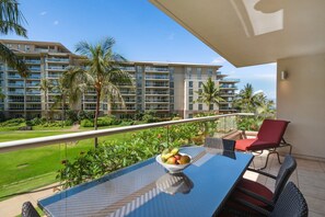 Outdoor dining - SUMMER SALE! Elegant 2BR Condo w Lanai, Pools & Beach Access - Honua Kai K204 (Lahaina)