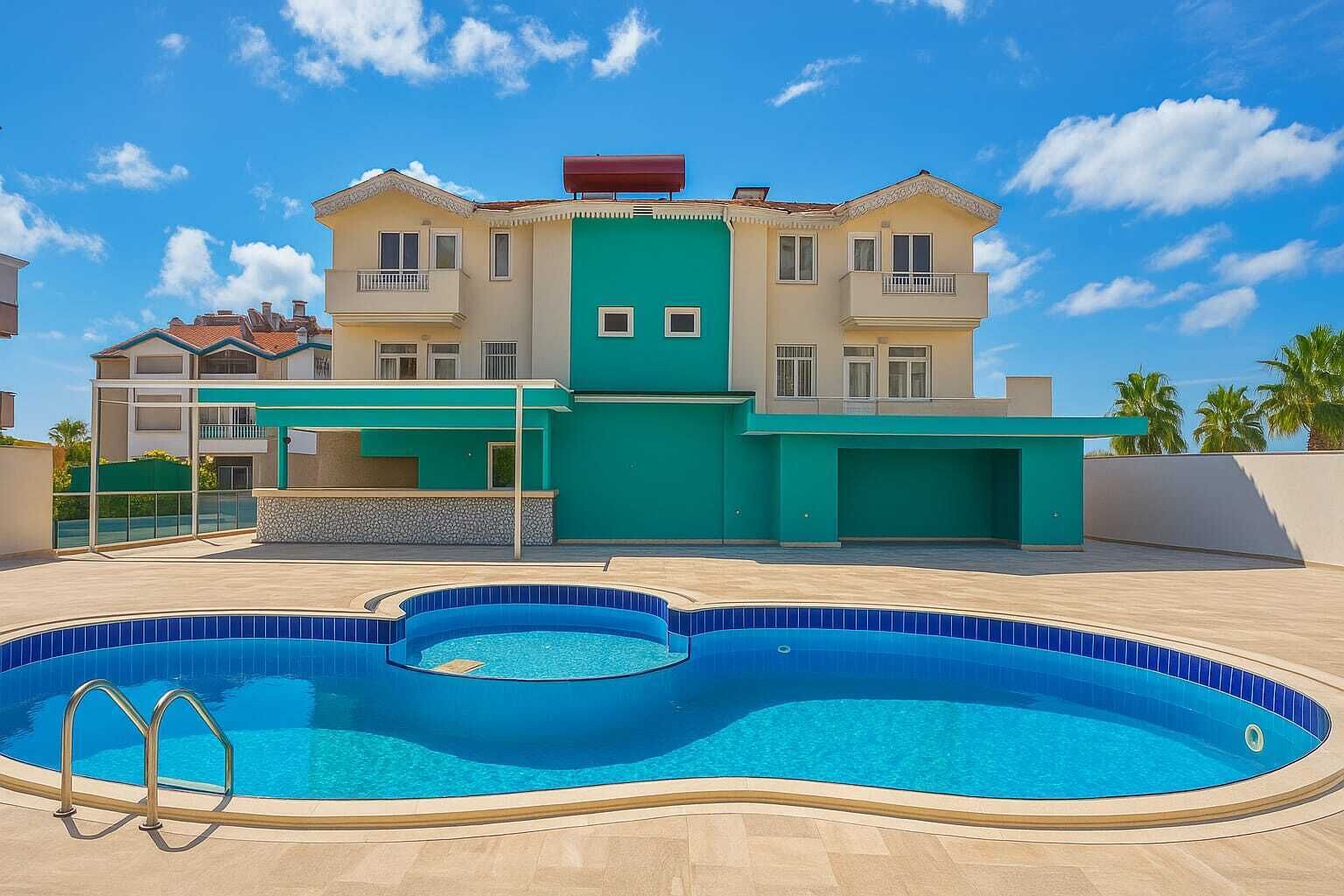 En säsongsöppen utomhuspool