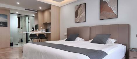 2 habitaciones, escritorio, wifi y ropa de cama