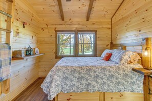 House (1 Bedroom) | Interior - Outdoor Oasis w/ Fire Pit & Dock: Galion Log Cabin (Galion)