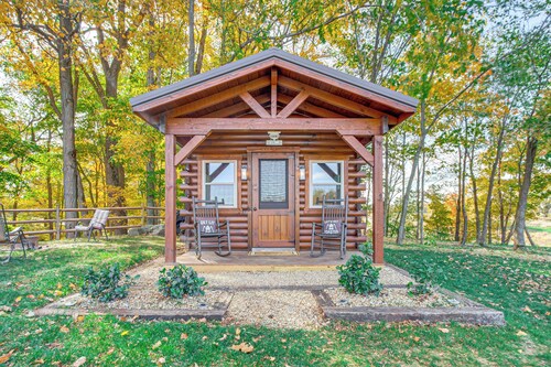 Outdoor Oasis w/ Fire Pit & Dock: Galion Log Cabin