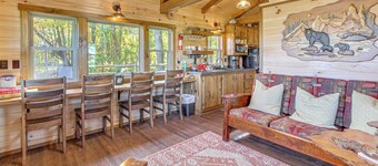 Outdoor Oasis w/ Fire Pit & Dock: Galion Log Cabin