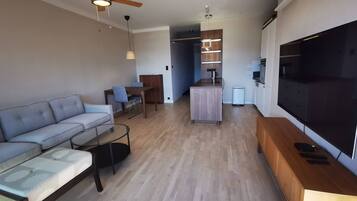 Apartment, 1 Bedroom, Accessible, Smoking | Living room | Flat-screen TV