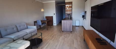 Apartment, 1 Bedroom, Accessible, Smoking | Living room | Flat-screen TV