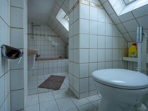 Dusche, kostenlose Toilettenartikel, Haartrockner, Handtücher