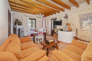 TV, fireplace, DVD player - Villa Son Pou, your tranquil haven between Muro and Sa Pobla. (Sa Pobla)