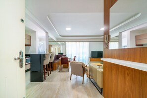 Basic Apartment | Living area | 50-inch Smart TV with digital channels