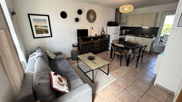 Living area - House in Les Hopitaux Near Sandy Beaches (Erquy)
