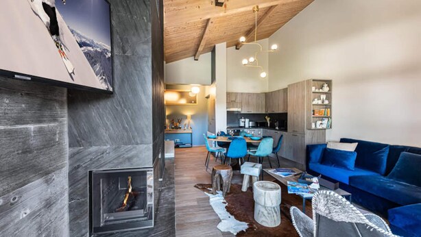 Fireplace - Apartment Near the Cable car in the Jaillet Area (Demi-Quartier)