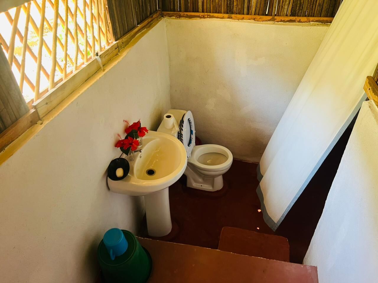 Habitación clásica con 1 cama doble o 2 individuales, balcón, vistas al mar | Baño | Ducha, toallas, jabón y papel higiénico