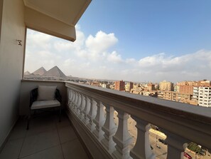Deluxe Triple Room, Mountain View | Property grounds - ra pyramids tower (Giza)