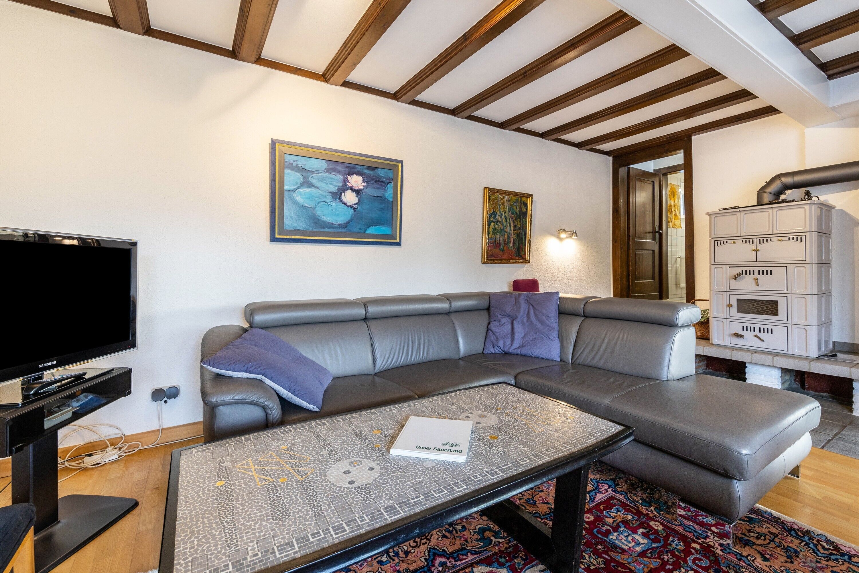 Televisión y chimenea 