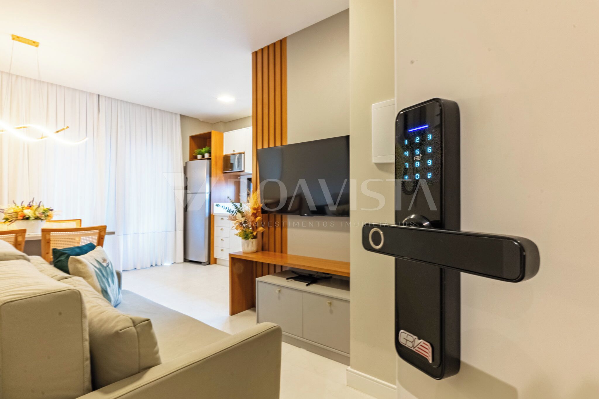 Deluxe Apartment | Living area | 50-inch Smart TV with digital channels