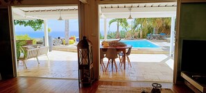 Dining - Villa Sunset Sea View, Swimming pool 10 minutes from the beach, sleeps 8 (Saint-Paul)