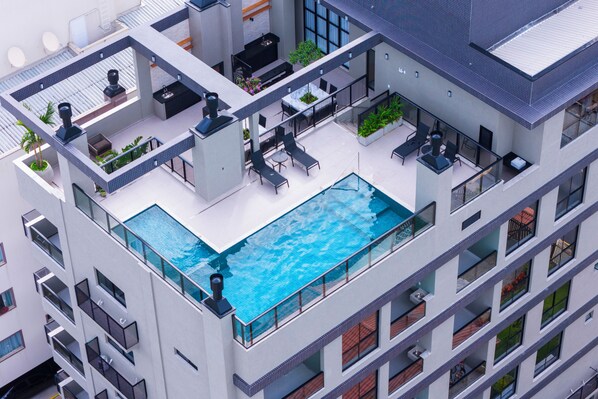 Aerial view - Apartamento alto padrão com piscina (Bombinhas)