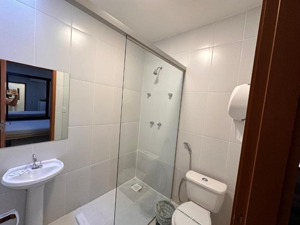 Shower, towels, soap, shampoo