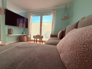 House | Living room - Ferienhaus Sanibel mit Kaminofen (Wandlitz)