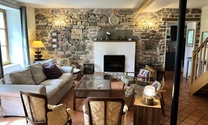 Fireplace - House on Penthievre Coast Near Beaches (Plurien)