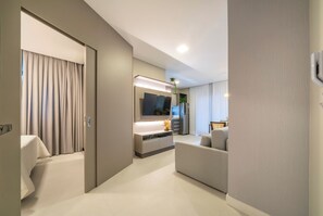 Living room - APTO flat em condomínio com piscina B (Bombinhas)