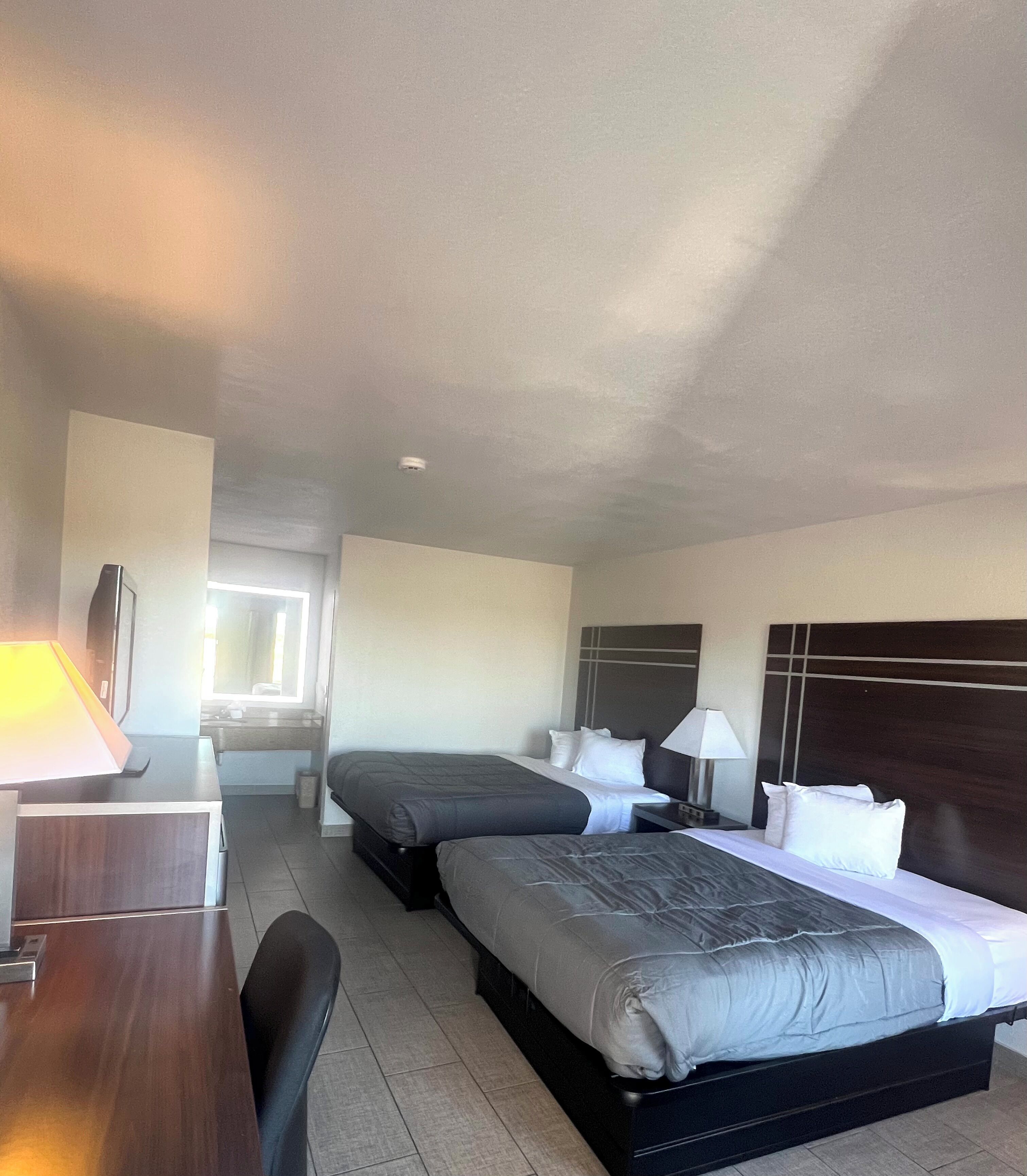 Basic Double Room, 2 Queen Beds | Desk, laptop workspace, free WiFi