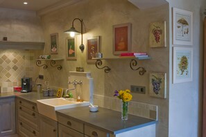 Douche, serviettes fournies