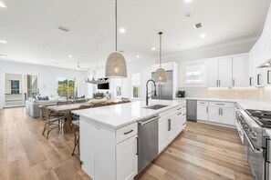 Fridge, microwave, oven, stovetop - Side-by-Side Luxury Homes, Private Pools, Gulf Views, Elevators, LSVs, Bikes (Santa Rosa Beach)