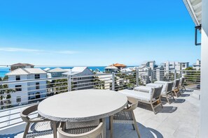 Outdoor dining - Side-by-Side Luxury Homes, Private Pools, Gulf Views, Elevators, LSVs, Bikes (Santa Rosa Beach)