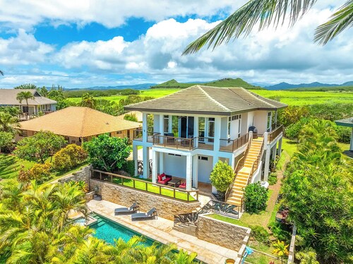 Kai Lani Ocean Villa Poipu • 5Bd • Pool&AC • Sleeps 20+