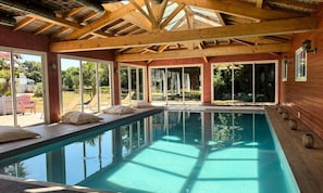 Outdoor pool, a heated pool - Villa in Tranquil Setting With Jacuzzi (Landevieille)