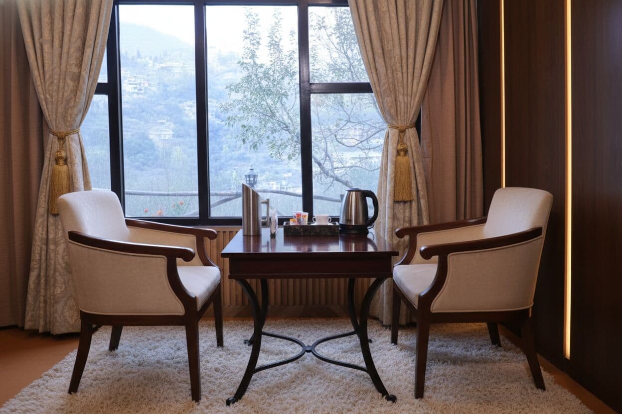 Deluxe-Baumhaus, Balkon, Hügelblick