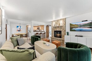 TV, fireplace - Vail Village w/Amenities | Walk to Slopes & Dining (Vail)