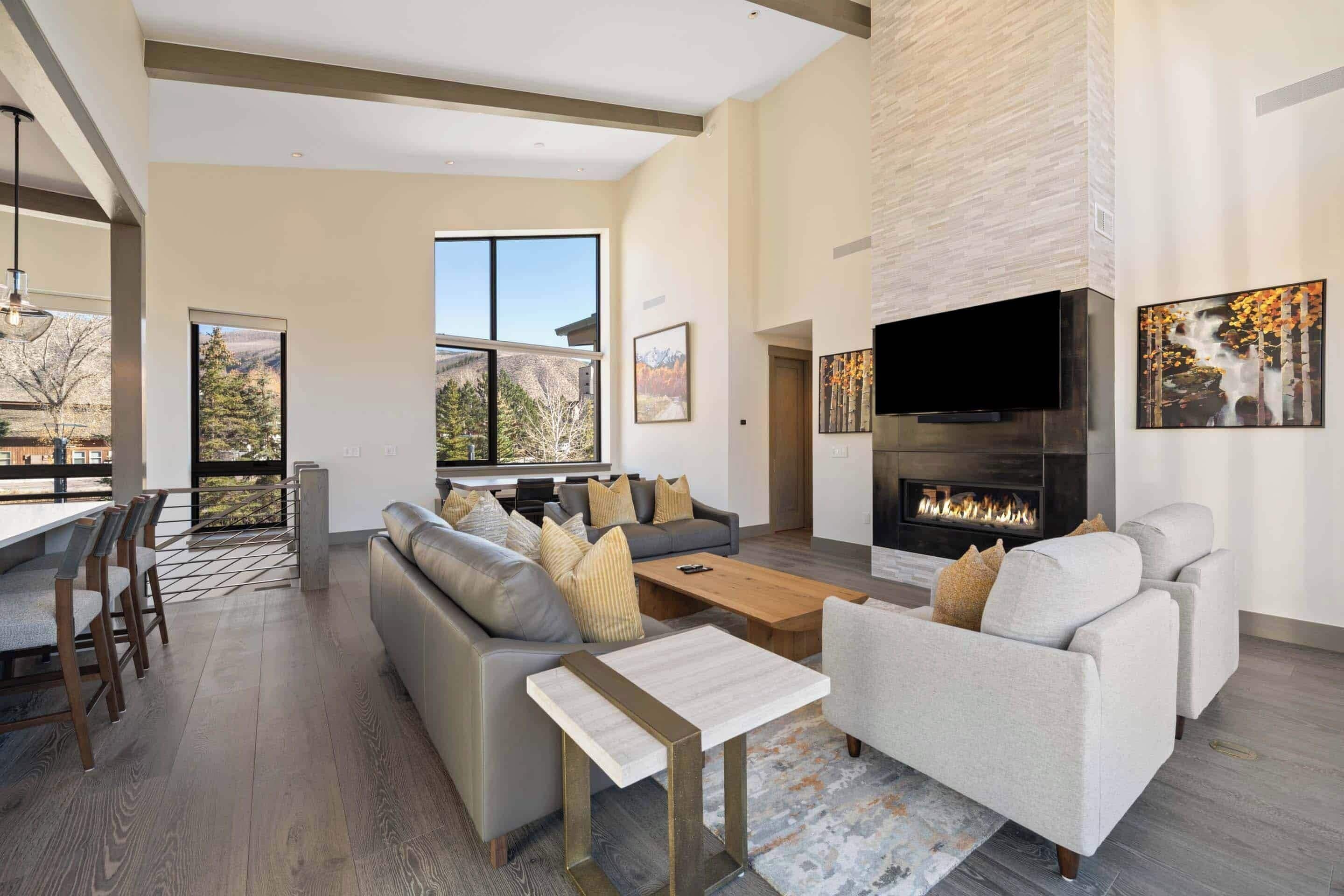 Smart TV, fireplace