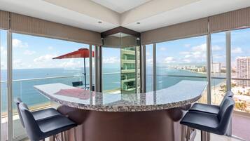 Luxury Apartment, Multiple Beds, Balcony, Sea View | Living area | Smart TV