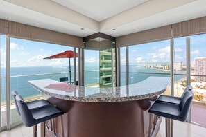 Luxury Apartment, Multiple Beds, Balcony, Sea View | Living area | Smart TV