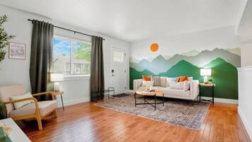 TV, fireplace, video games