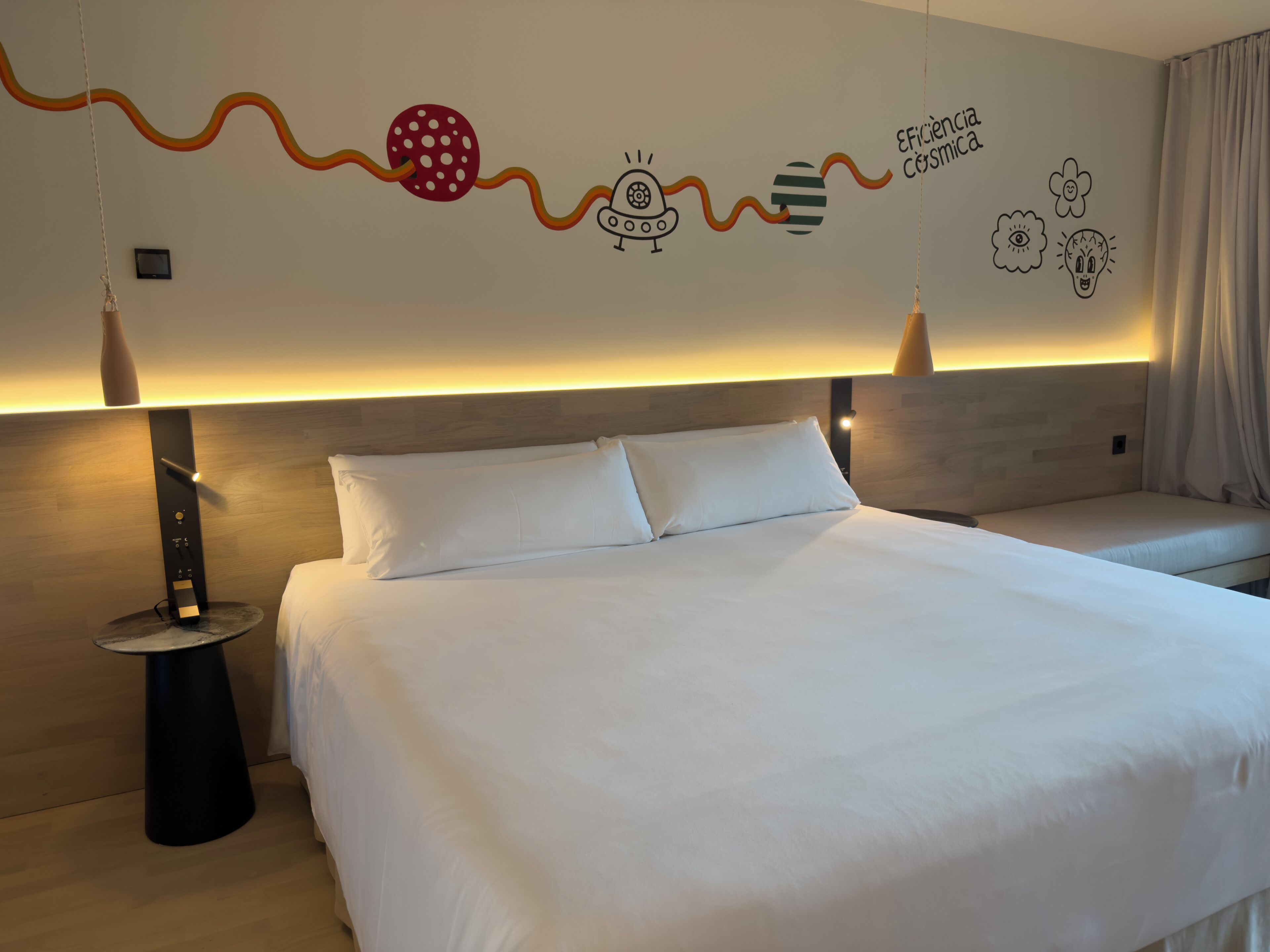 In-room safe, laptop workspace, blackout curtains, soundproofing