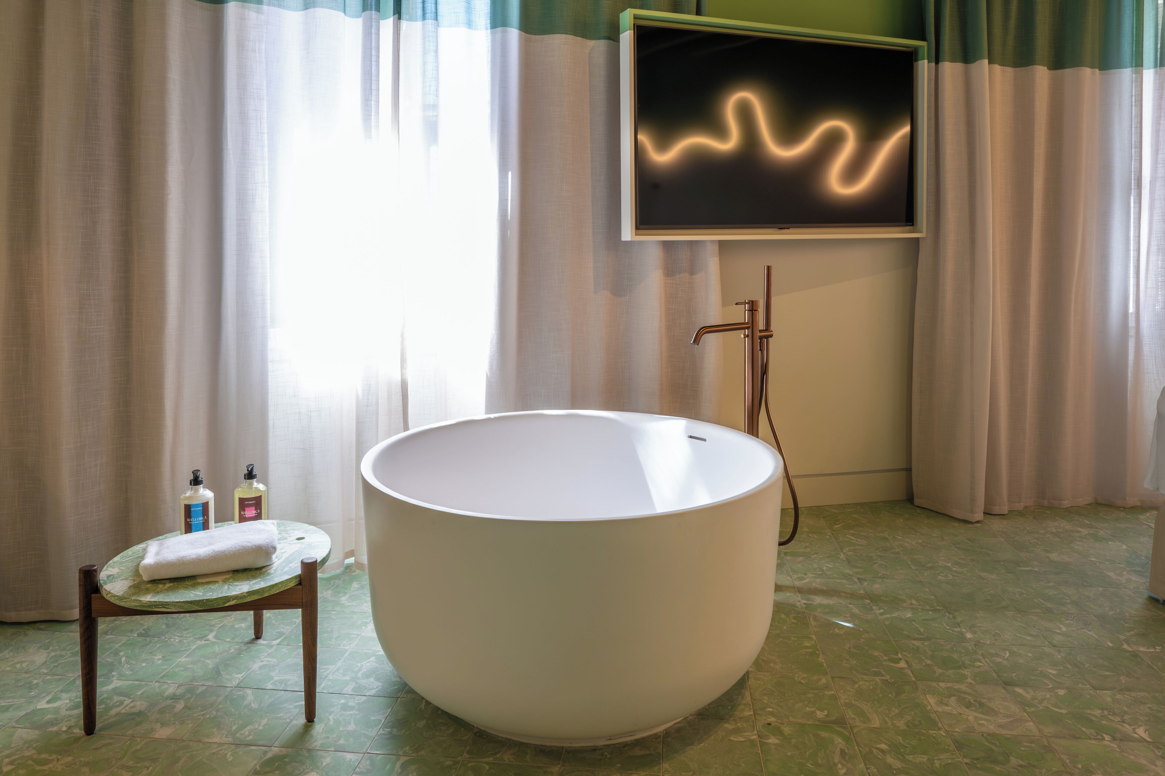 Shower, eco-friendly toiletries, hair dryer, bathrobes