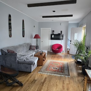 Televisión y chimenea