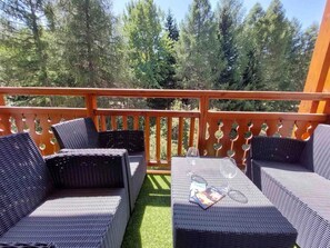 Property grounds - 50m from ski slopes, 3rd floor, view forest, balcony, tv, ski locker, 32m², Les 2 Alpes (Les Deux Alpes)