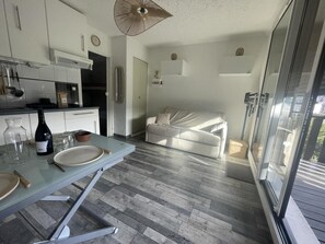 Interior - 300m from ski slopes, view mountain, balcony, tv, 21m², Pra Loup (Pra Loup)