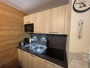 Private kitchen - 50m from resort center, 1st floor, view mountain, balcony, tv, ski locker, 36m², Auris en Oisans (Auris)